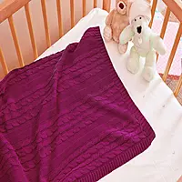 Baby Knit Blanket Royal Blue 1